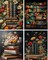 4 Pack Book Flower Stamped Cross Stitch Kits for Adults - Embroidery Kits for Beginners Adults,11 CT Patterns Dimensions Counted Cross Stitch Kits for Arts Craft Kits12x16 inch